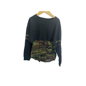 Boxercraft Girls Oversized Long Sleeve Pom Pom Jersey Black Camo Size YS